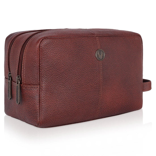 BRANDON Leather Toiletry Bag For Men & Women - WILDHORN