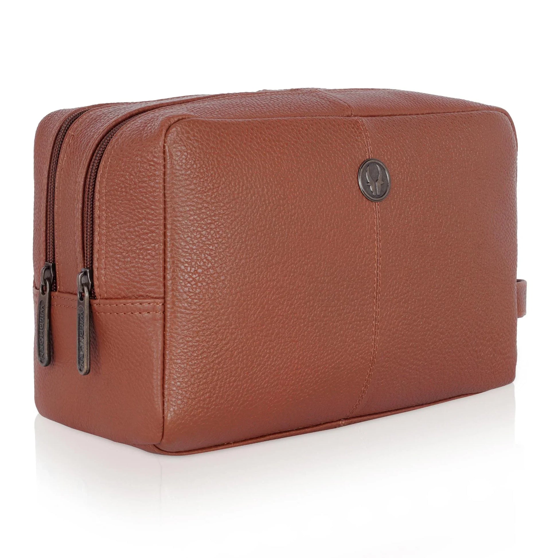 BRANDON Leather Toiletry Bag For Men & Women - WILDHORN