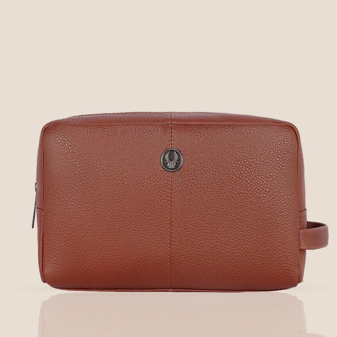 BRANDON Leather Toiletry Bag For Men & Women - WILDHORN