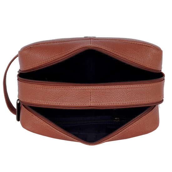 BRANDON Leather Toiletry Bag For Men & Women - WILDHORN