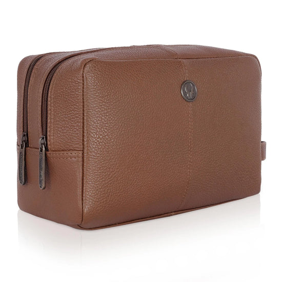 BRANDON Leather Toiletry Bag For Men & Women - WILDHORN