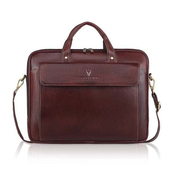 BRISBANE Leather Laptop Messenger Bag for Men - WILDHORN
