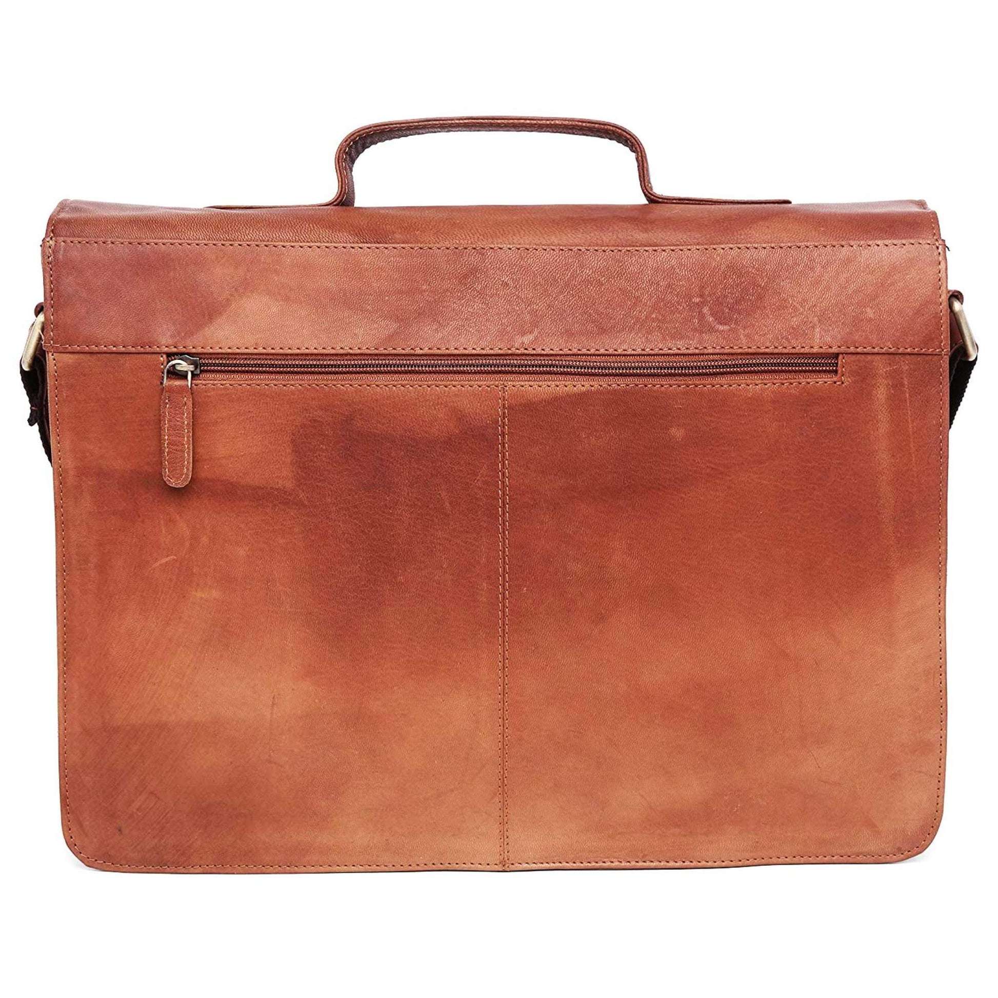 BRISBANE Leather Laptop Messenger Bag for Men - WILDHORN