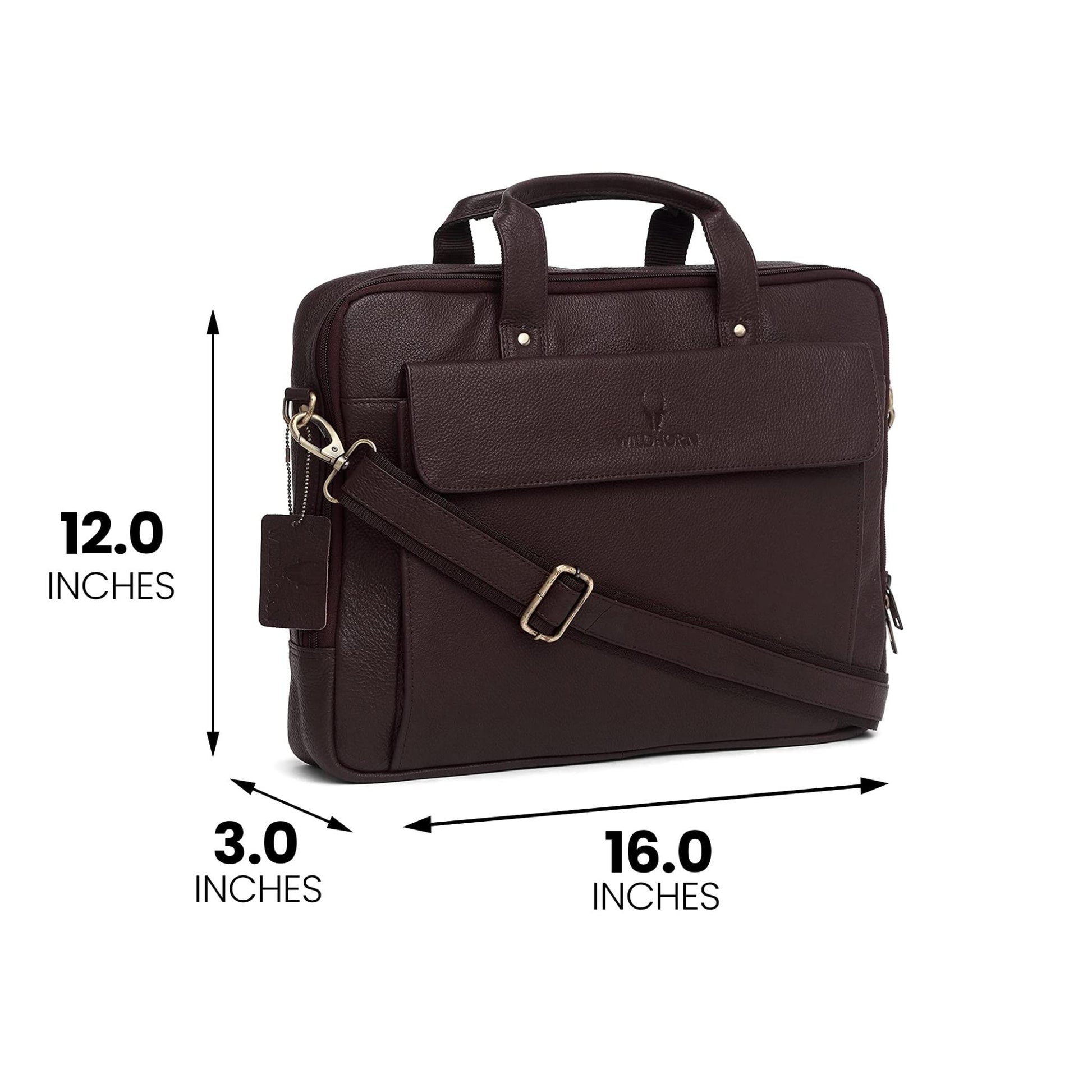 BRISBANE Leather Laptop Messenger Bag for Men - WILDHORN