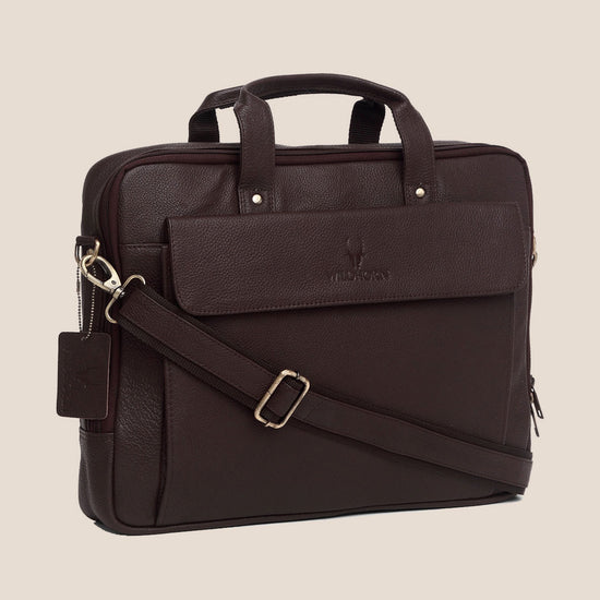 BRISBANE Leather Laptop Messenger Bag for Men - WILDHORN