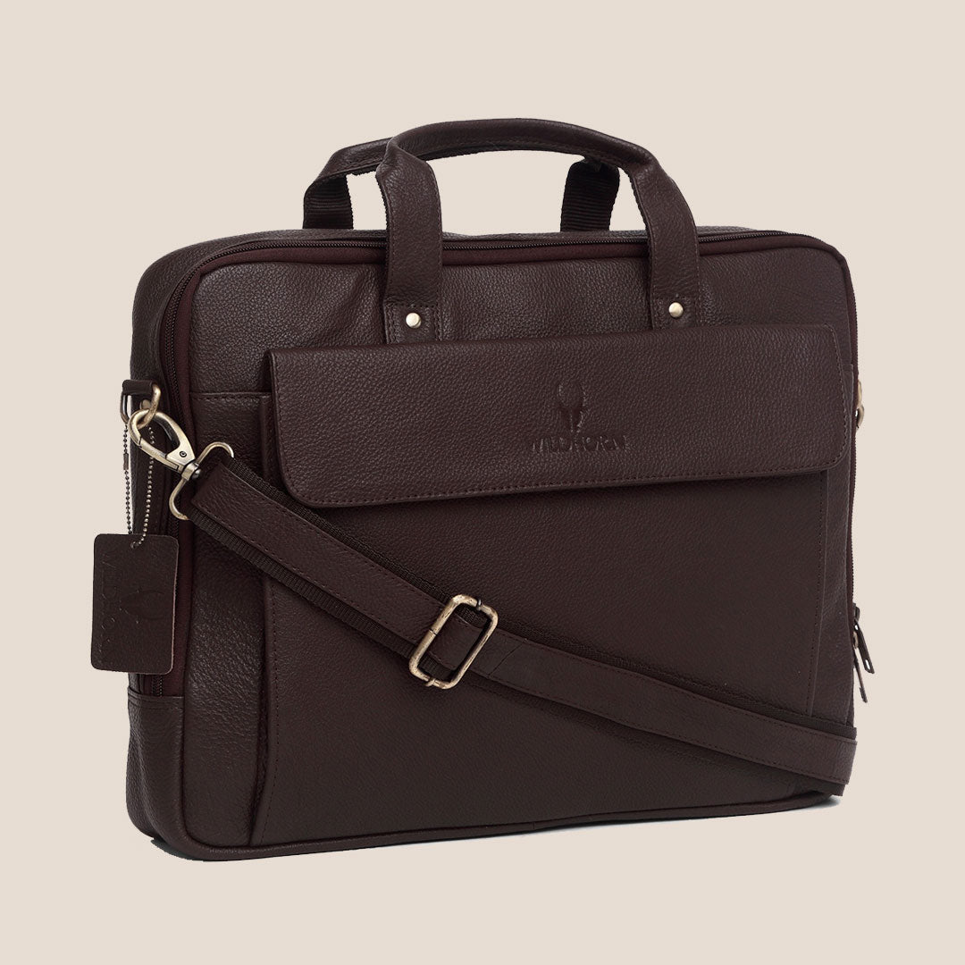 BRISBANE Leather Laptop Messenger Bag for Men - WILDHORN