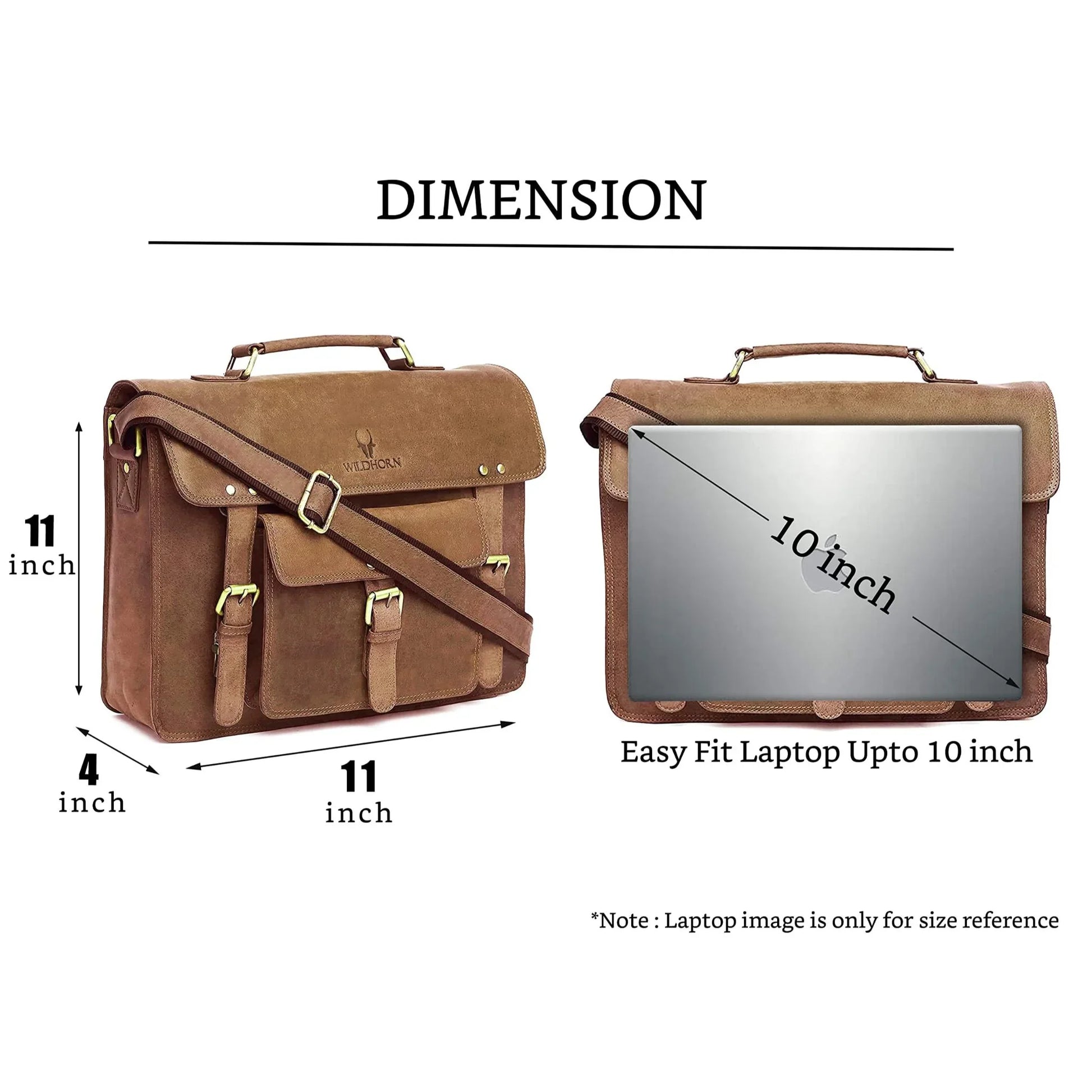 BYRON BAY Leather Laptop Messenger Bag for Men - WILDHORN