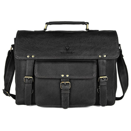 BYRON BAY Leather Laptop Messenger Bag for Men - WILDHORN