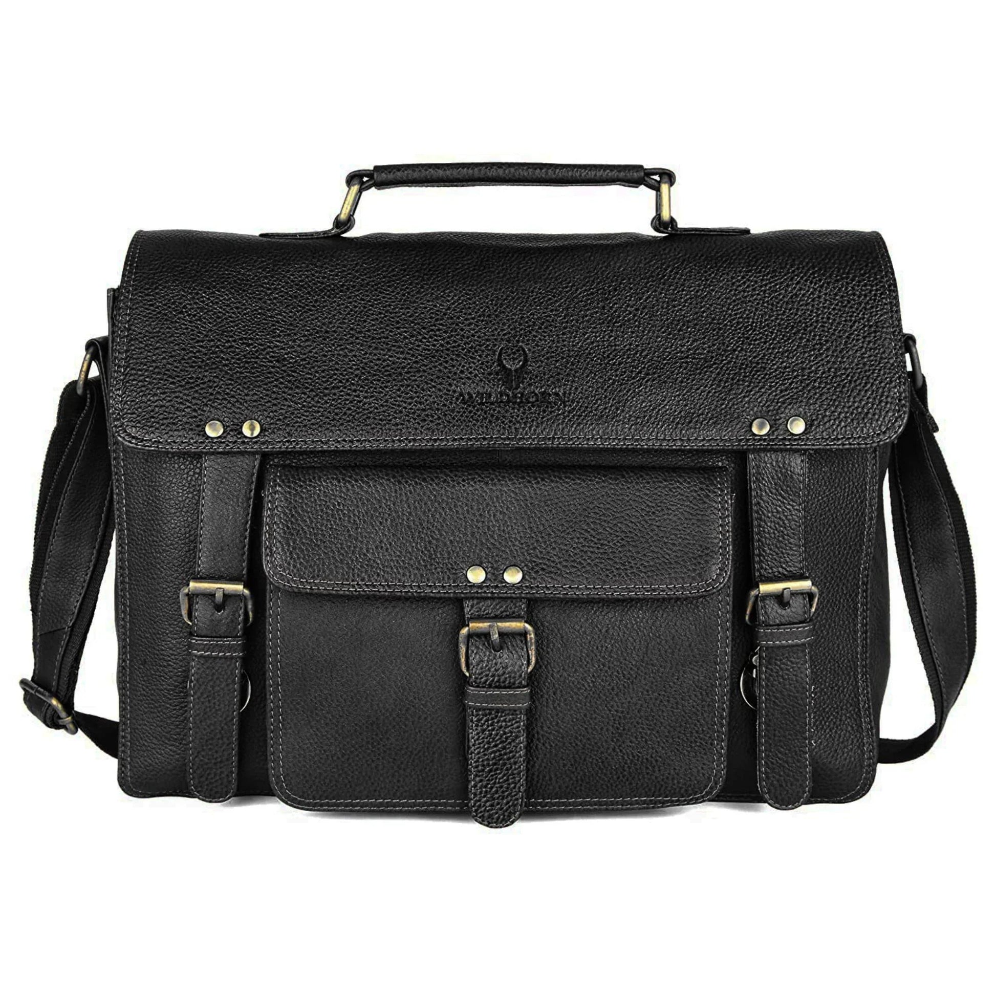 BYRON BAY Leather Laptop Messenger Bag for Men - WILDHORN