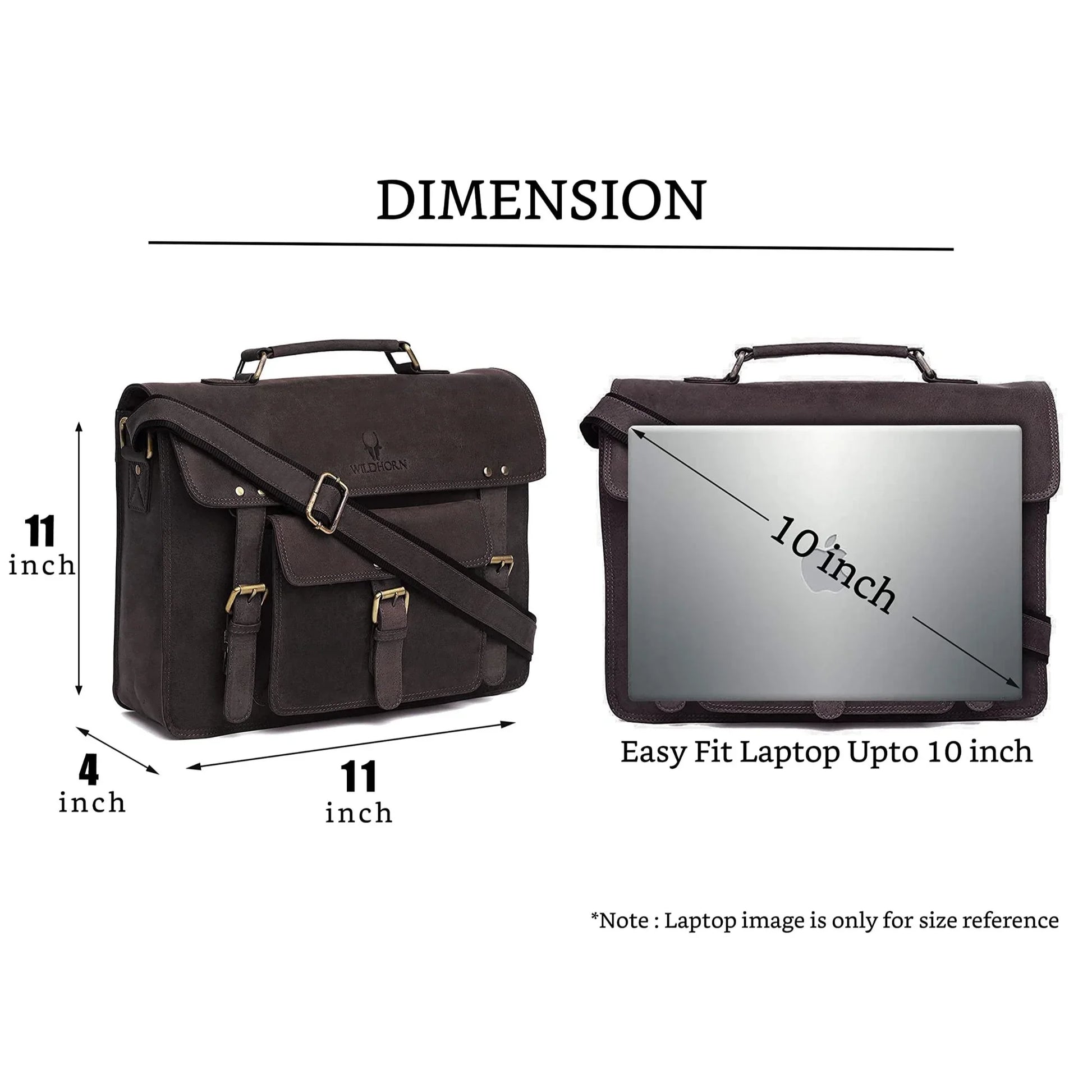 BYRON BAY Leather Laptop Messenger Bag for Men - WILDHORN