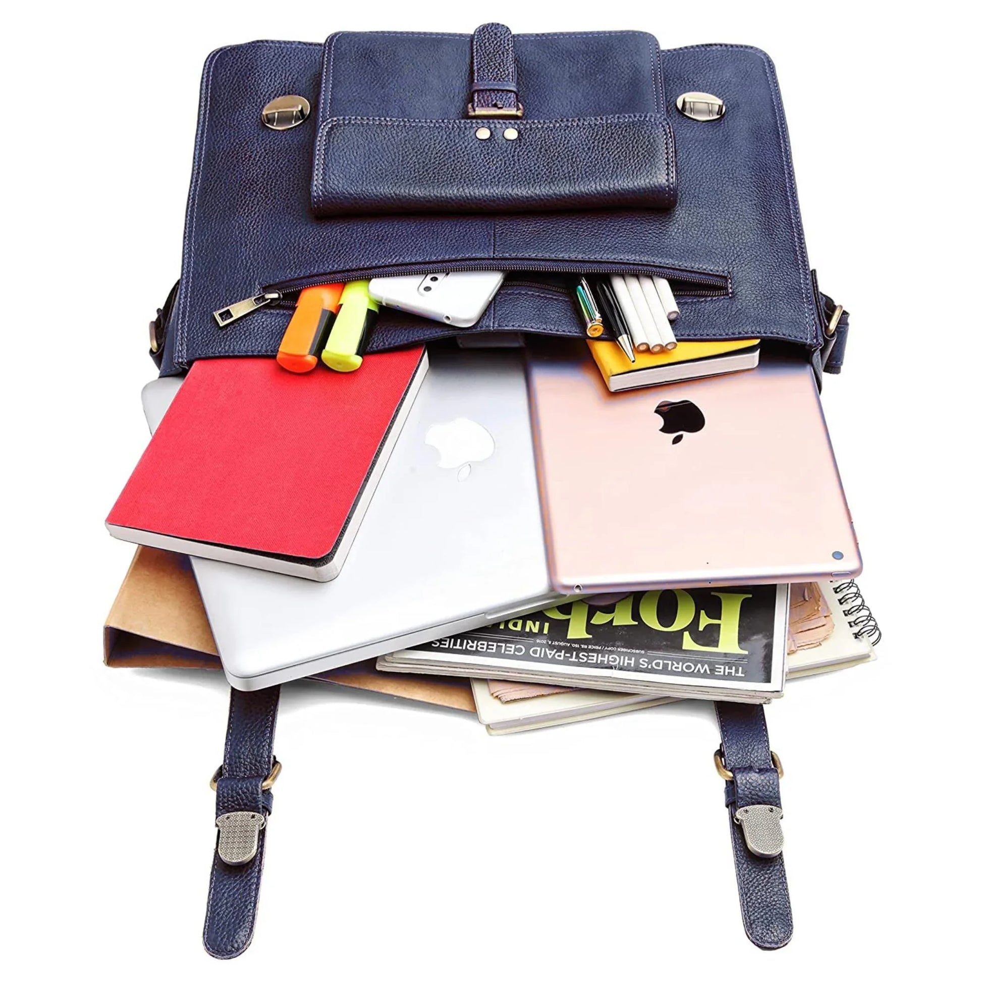BYRON BAY Leather Laptop Messenger Bag for Men - WILDHORN