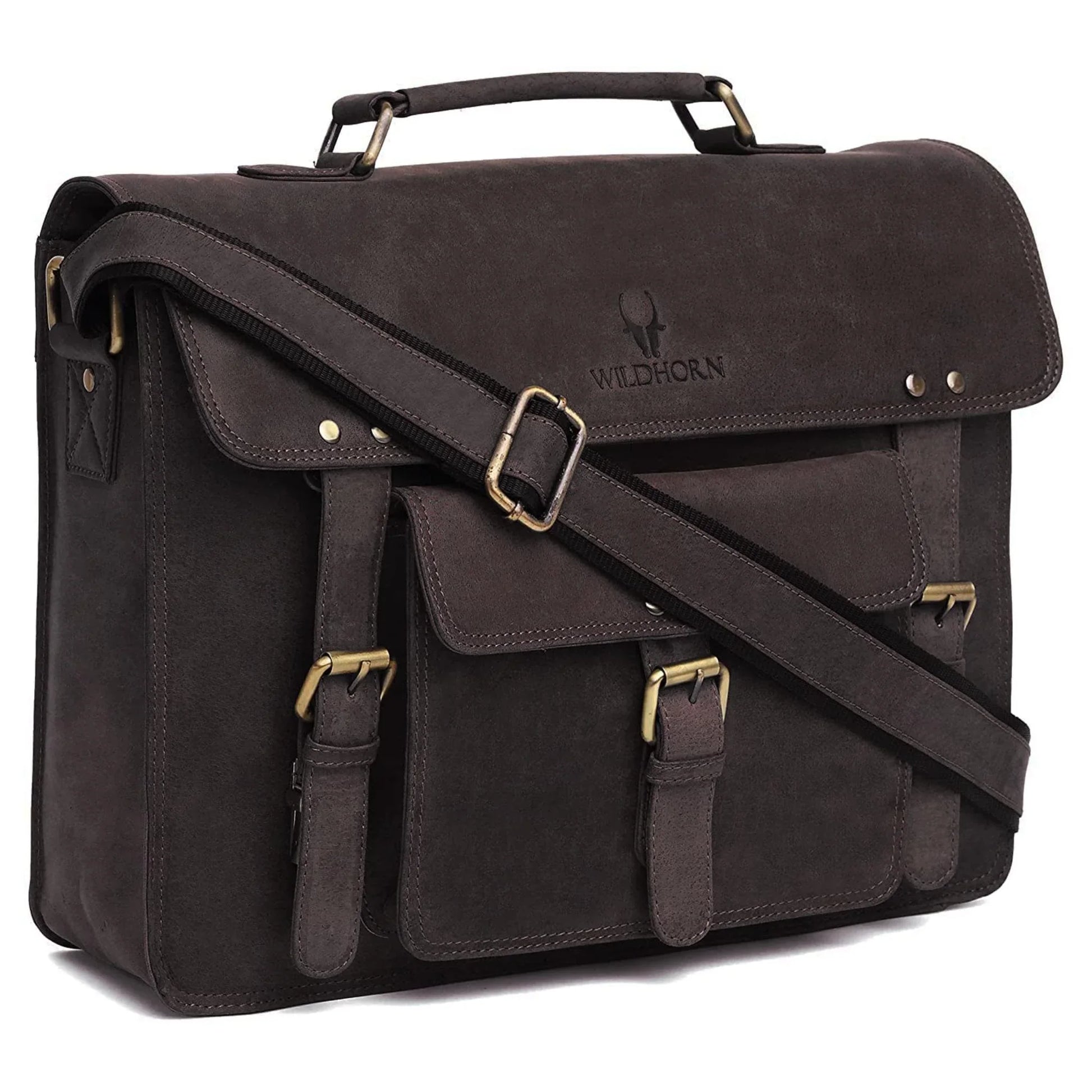 BYRON BAY Leather Laptop Messenger Bag for Men - WILDHORN