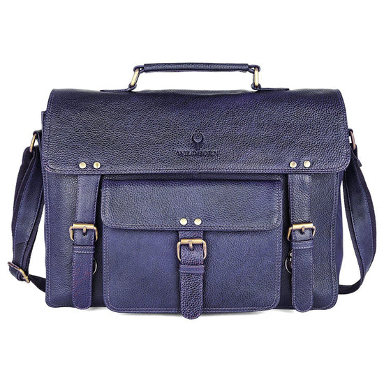 BYRON BAY Leather Laptop Messenger Bag for Men - WILDHORN