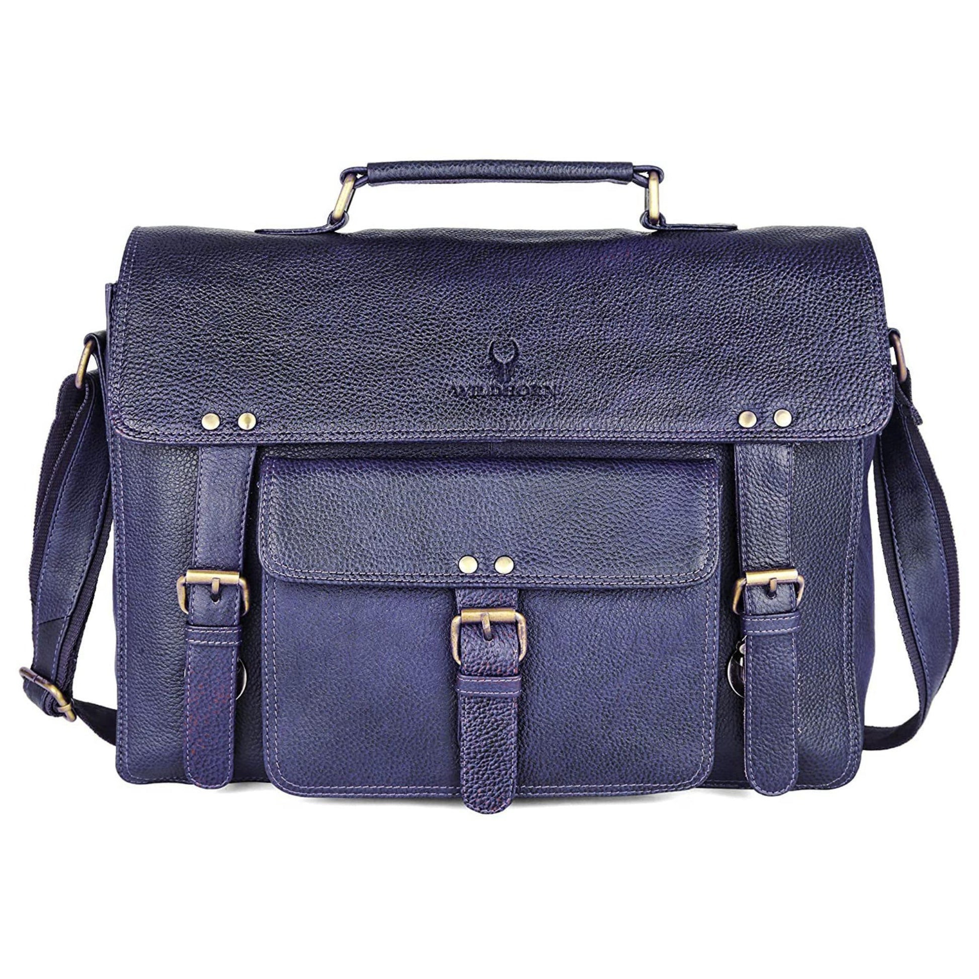 BYRON BAY Leather Laptop Messenger Bag for Men - WILDHORN