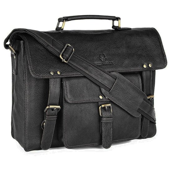 BYRON BAY Leather Laptop Messenger Bag for Men - WILDHORN