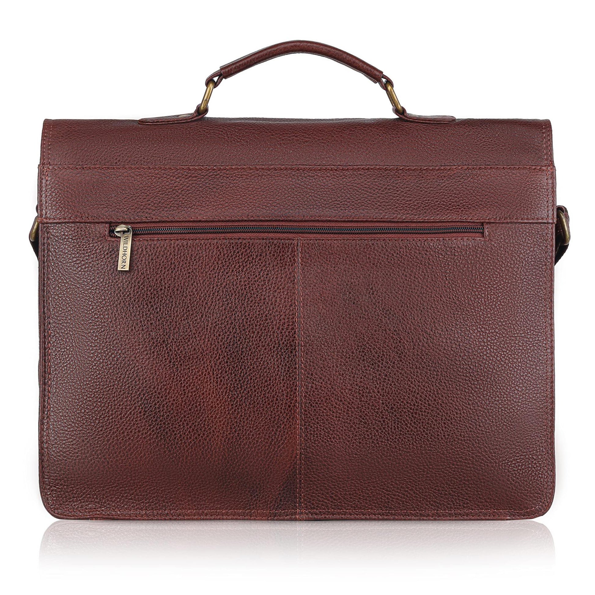 BYRON BAY Leather Laptop Messenger Bag for Men - WILDHORN