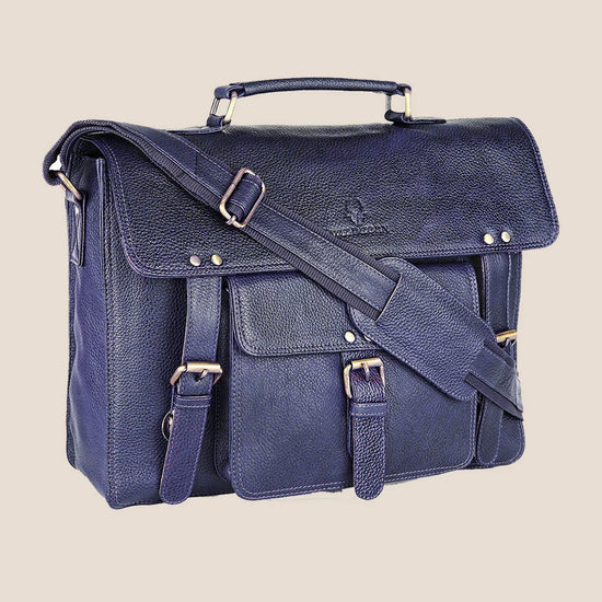 BYRON BAY Leather Laptop Messenger Bag for Men - WILDHORN
