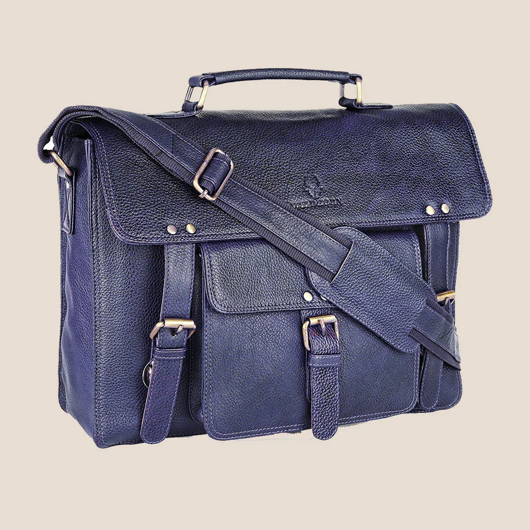 BYRON BAY Leather Laptop Messenger Bag for Men - WILDHORN