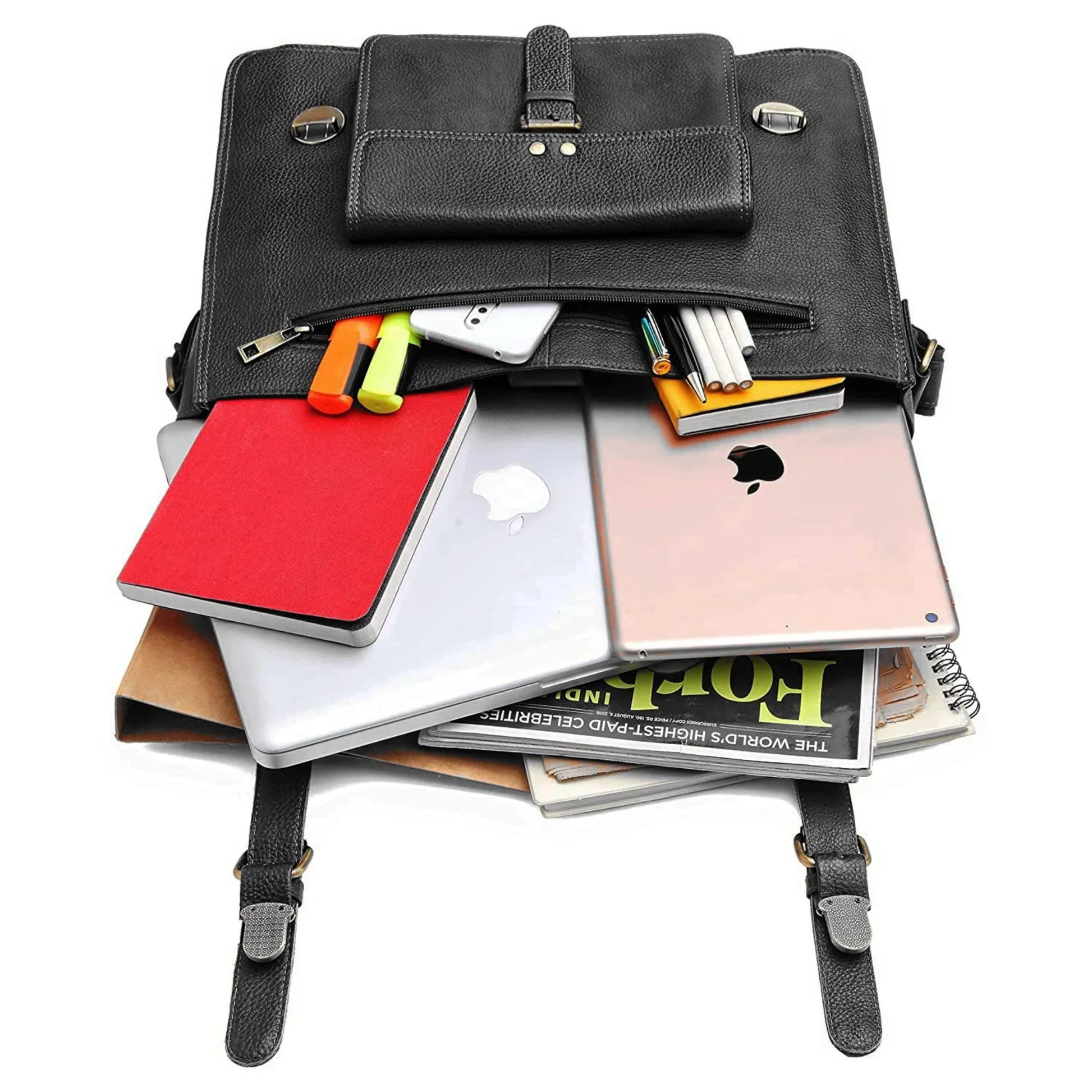 BYRON BAY Leather Laptop Messenger Bag for Men - WILDHORN