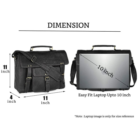 BYRON BAY Leather Laptop Messenger Bag for Men - WILDHORN