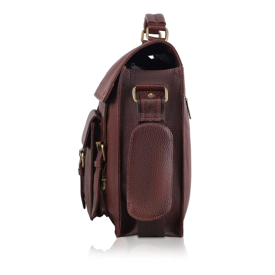BYRON BAY Leather Laptop Messenger Bag for Men - WILDHORN
