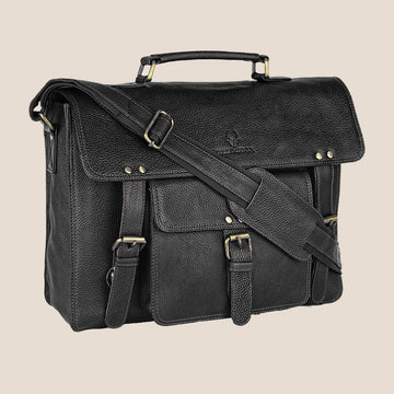 BYRON BAY Leather Laptop Messenger Bag for Men - WILDHORN