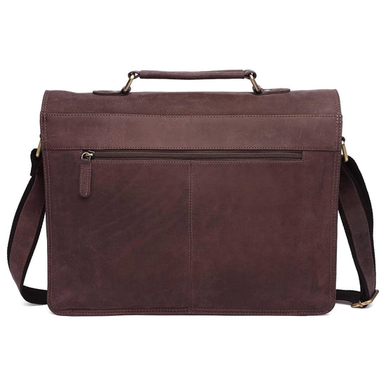 BYRON BAY Leather Laptop Messenger Bag for Men - WILDHORN