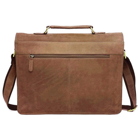 BYRON BAY Leather Laptop Messenger Bag for Men - WILDHORN