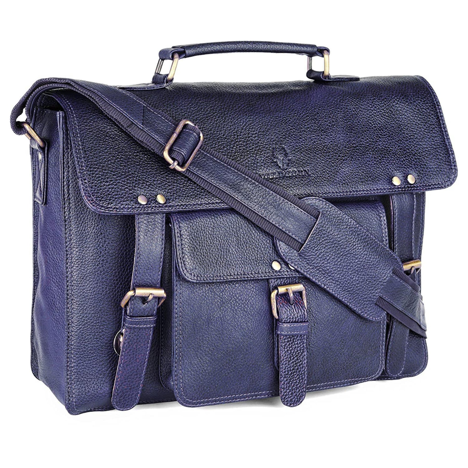 BYRON BAY Leather Laptop Messenger Bag for Men - WILDHORN