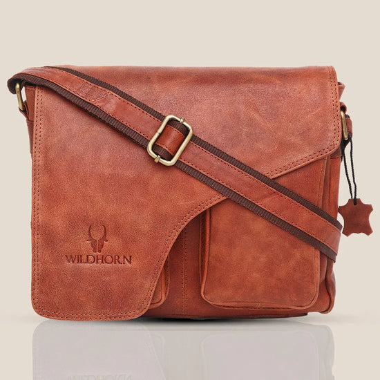 CAISTOR Leather Messenger Bag for Men - WILDHORN