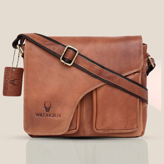 CAISTOR Leather Messenger Bag for Men - WILDHORN