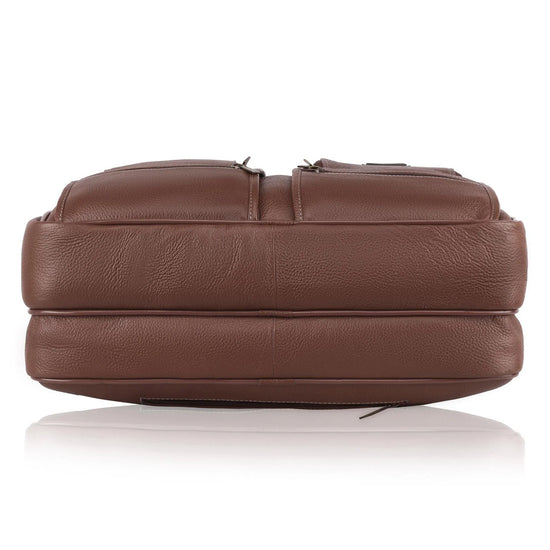 CAMBRIDGE Leather Laptop Messenger Bag for Men - WILDHORN