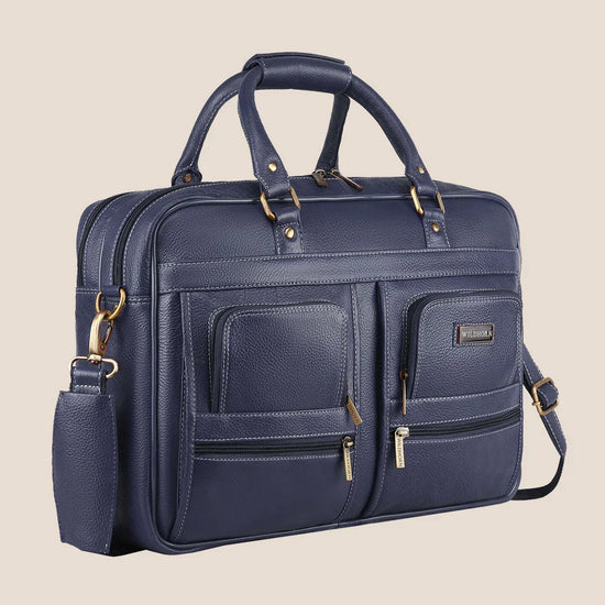 CAMBRIDGE Leather Laptop Messenger Bag for Men - WILDHORN