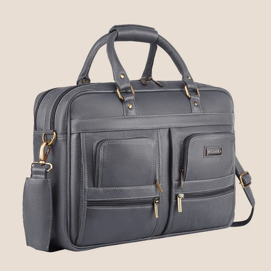 CAMBRIDGE Leather Laptop Messenger Bag for Men - WILDHORN