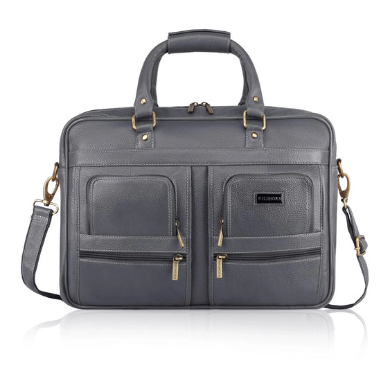 CAMBRIDGE Leather Laptop Messenger Bag for Men - WILDHORN
