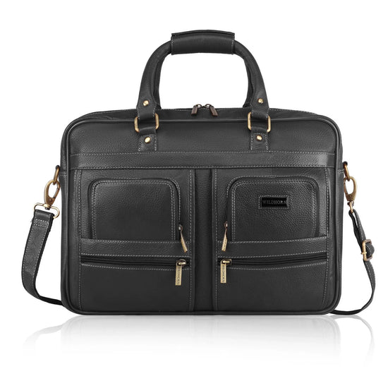 CAMBRIDGE Leather Laptop Messenger Bag for Men - WILDHORN