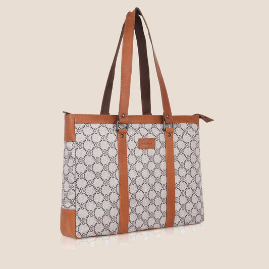 CAROLINA Laptop Tote Bag for Women I 15.6 inch Canvas Shoulder Bags for Laptop I Computer Messenger Purse I Handbag Office Briefcase Bag - WILDHORN