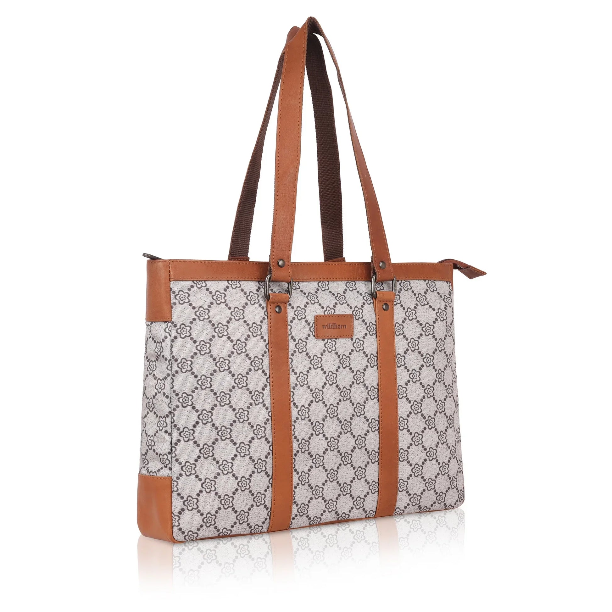 CAROLINA Laptop Tote Bag for Women I 15.6 inch Canvas Shoulder Bags for Laptop I Computer Messenger Purse I Handbag Office Briefcase Bag - WILDHORN