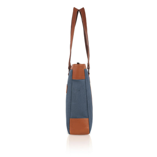 CAROLINA Solid Canvas Laptop Tote Bag for Women I 15.6 inch Canvas Shoulder Bag - WILDHORN