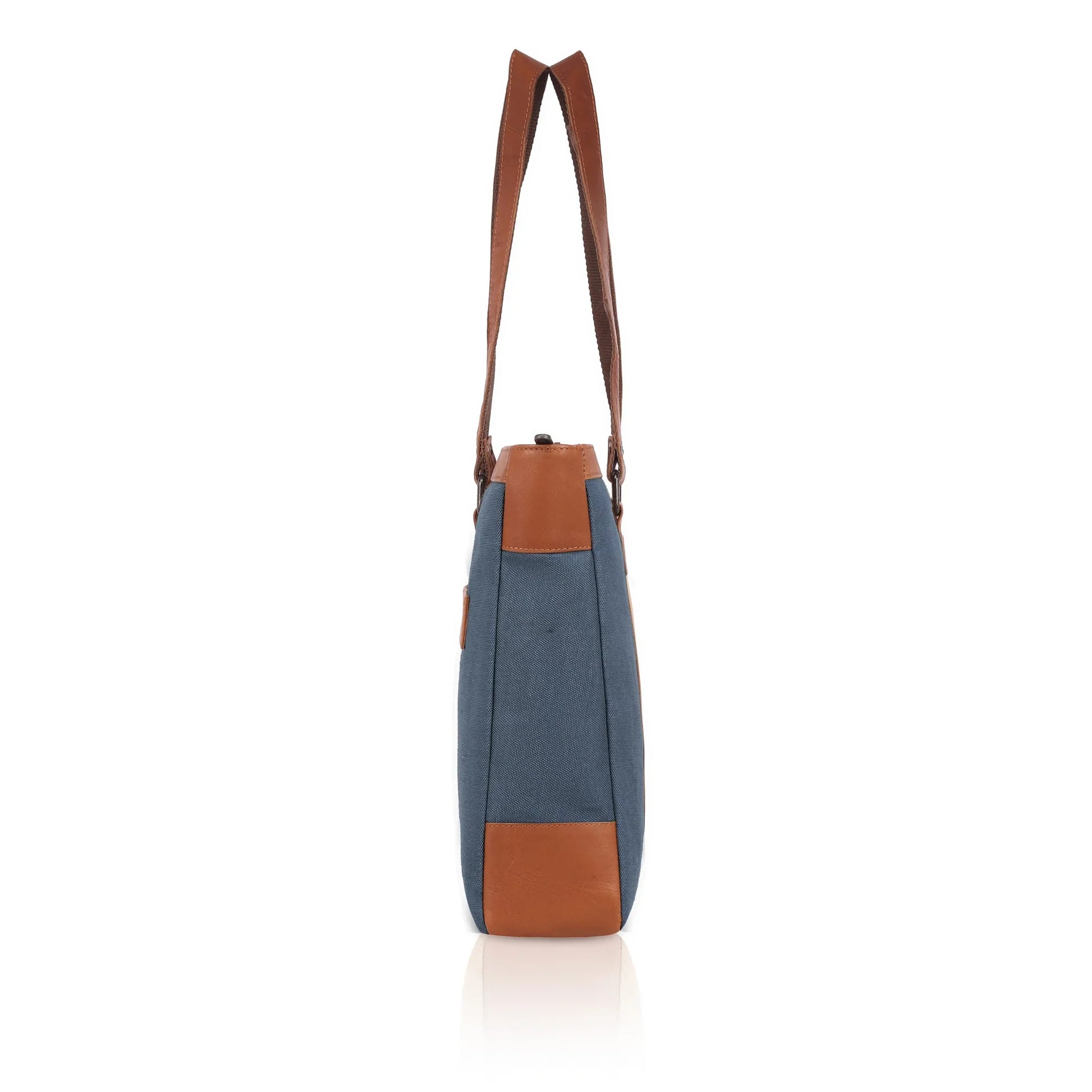 CAROLINA Solid Canvas Laptop Tote Bag for Women I 15.6 inch Canvas Shoulder Bag - WILDHORN