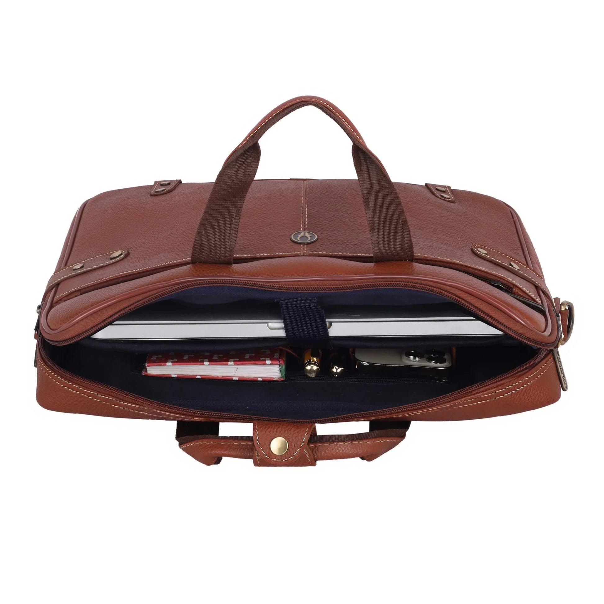 CYRUS Leather Laptop Messenger Bag for Men - WILDHORN