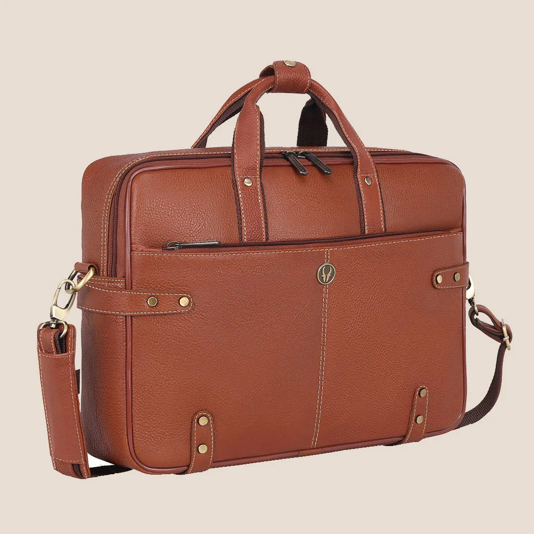 CYRUS Leather Laptop Messenger Bag for Men - WILDHORN