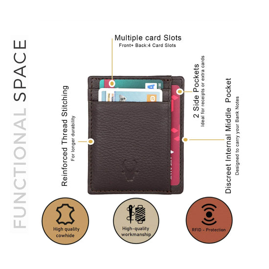 DALLAS RFID Protected Leather Card Holder for Men - WILDHORN
