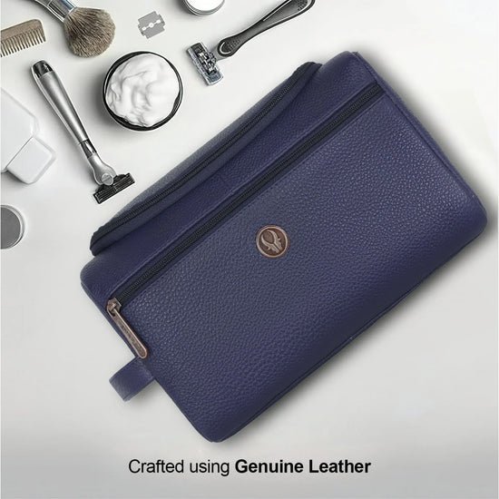 DELTA Leather Toiletry Bag For Men & Women - WILDHORN