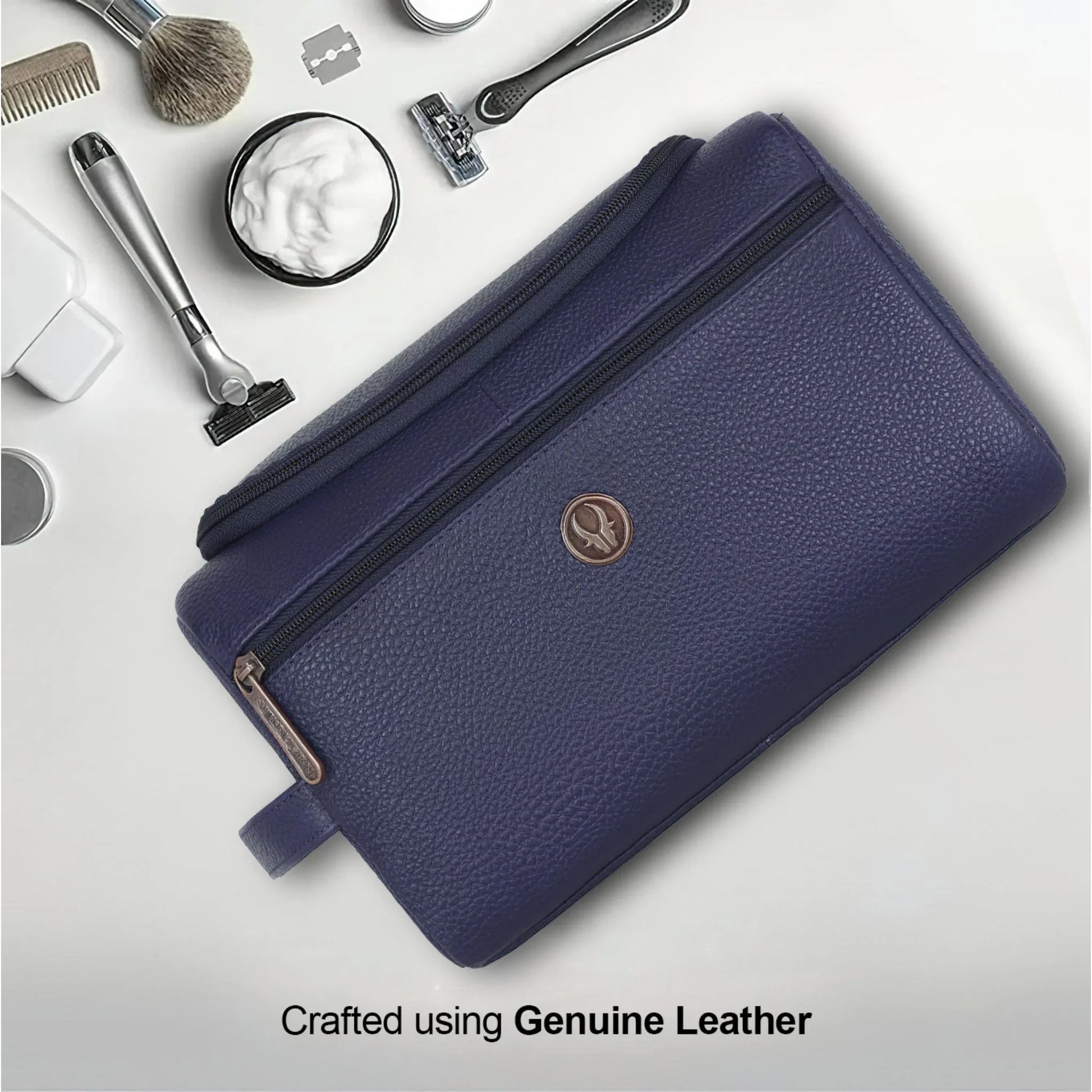 DELTA Leather Toiletry Bag For Men & Women - WILDHORN