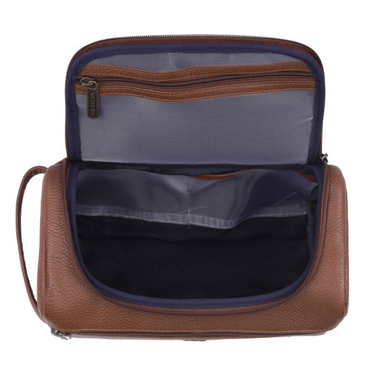 DELTA Leather Toiletry Bag For Men & Women - WILDHORN