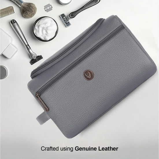 DELTA Leather Toiletry Bag For Men & Women - WILDHORN