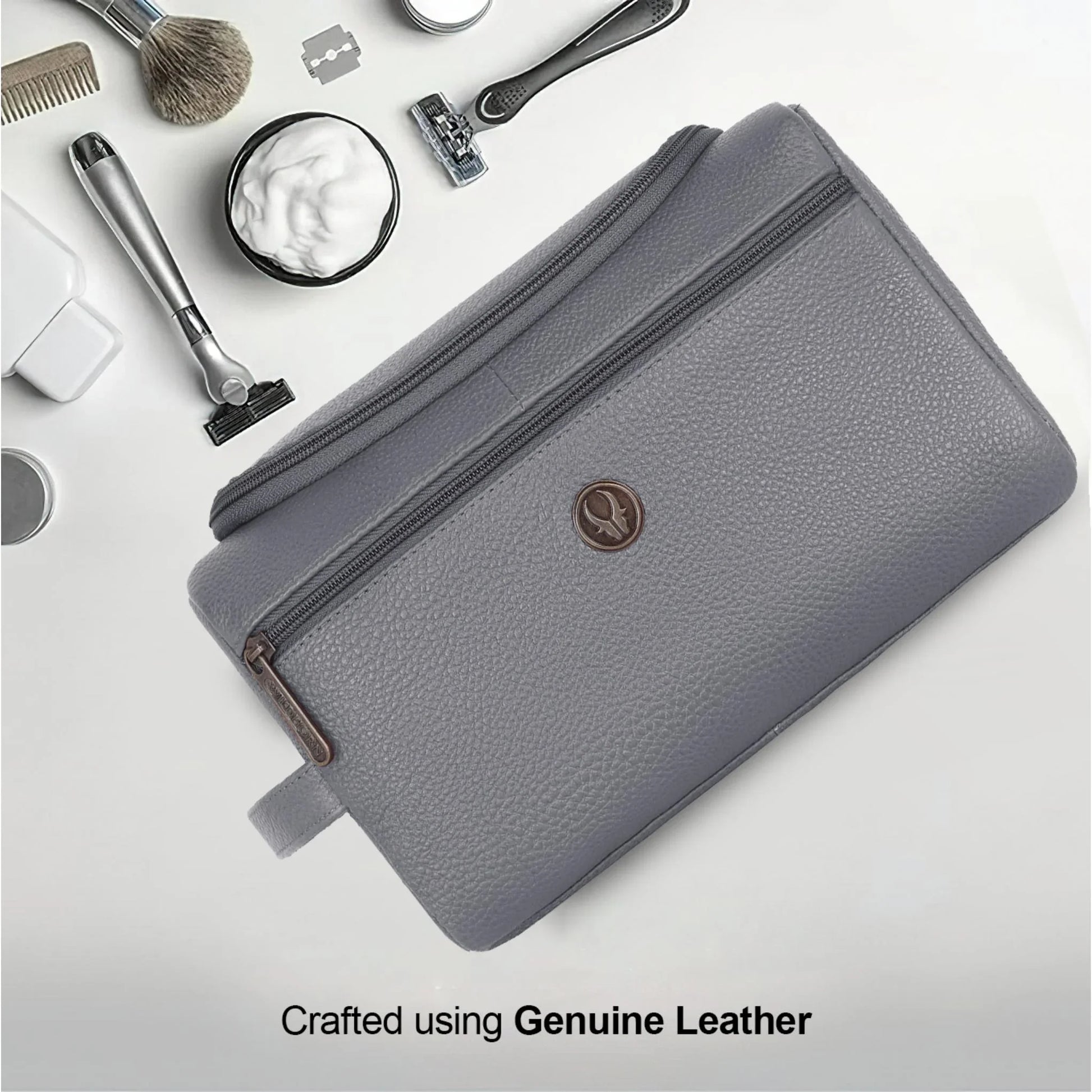 DELTA Leather Toiletry Bag For Men & Women - WILDHORN