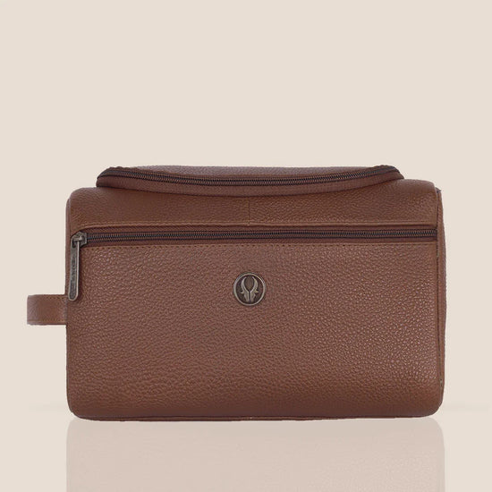 DELTA Leather Toiletry Bag For Men & Women - WILDHORN