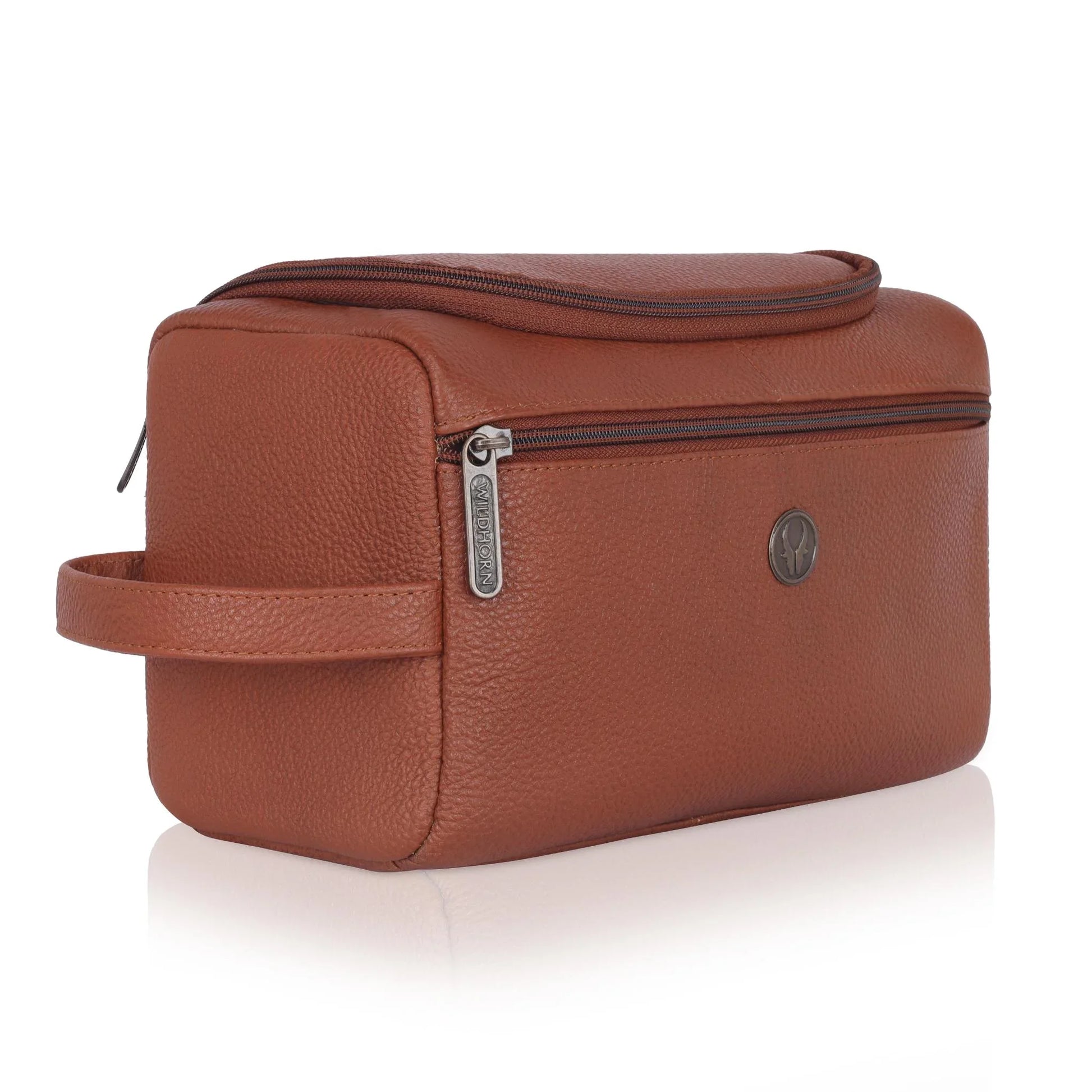 DELTA Leather Toiletry Bag For Men & Women - WILDHORN